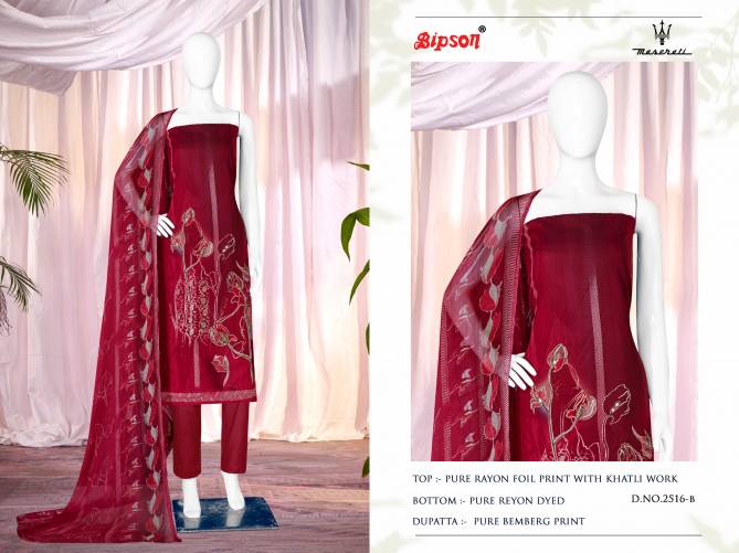 Maserati 2516 By Bipson Rayon Foil Printed Dress Material Wholesale Price In Surat